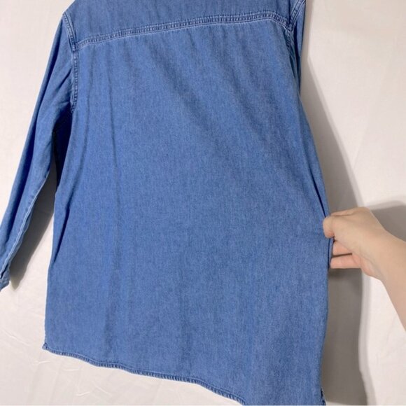 Vintage Bobbie Brooks Med Wash Denim Embroidered Button Up Top XL - Picture 13 of 15